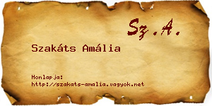 Szakáts Amália névjegykártya